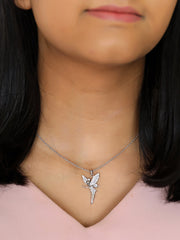 American Diamond Angel Pendant In 925 Silver-1