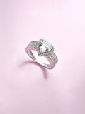 HEART THREE ROW BAND RING IN SILVER 925-1