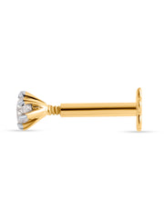 14K Yellow Gold Diamond Nose Pin-3