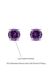 1 Carat Amethyst Solitaire Earring Studs-2