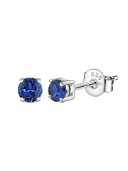 1 Carat Blue Sapphire Solitaire Stud Earrings