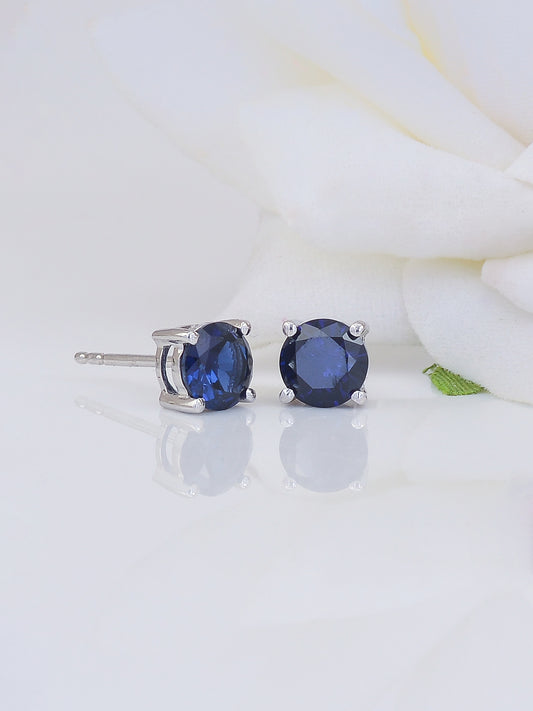 BLUE SAPPHIRE SOLITAIRE EARRING STUDS-7