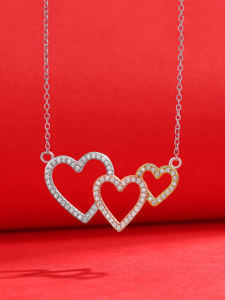 Interlocking Hearts Necklace Valentine's Gift For Girlfriend