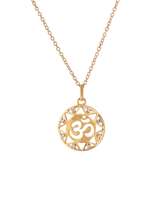 GOLD PLATED 925 SILVER OM NECKLACE