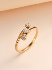 Trio Flower Diamond Gold Ring