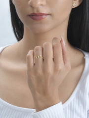 Trio Flower Diamond Gold Ring-3