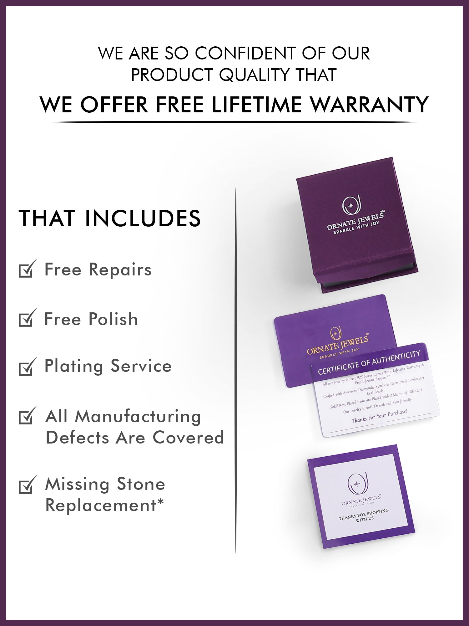 Free Lifetime Warranty