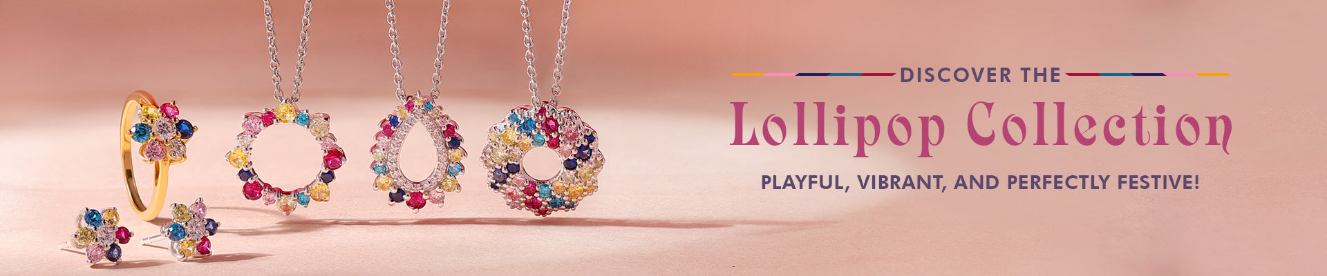 Gorgeous Lollipop Jewelry, embellished with vibrant multi-colored stones, now at 30% off