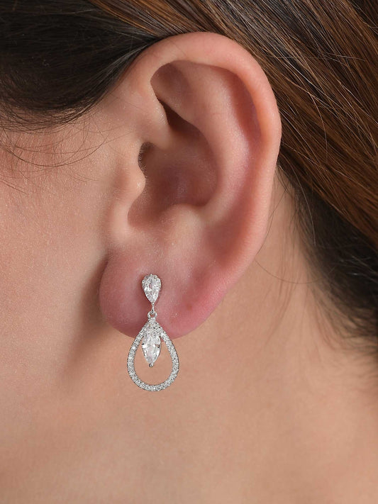 Sparkle Dangler Earrings For Women In American Diamond-1