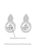 AAA Grade American Diamond Silver Small Earrings-4