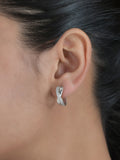 925 Silver Bali Hoop Earrings In American Diamond-1