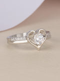 1 CARAT HEART SHAPED LOVE RING IN SILVER-6