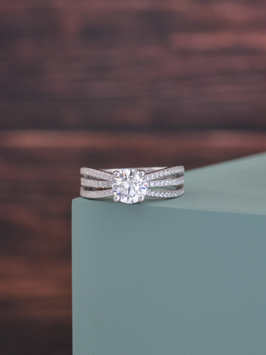 Cubic Zirconia 2 Carat Solitaire Proposal Ring