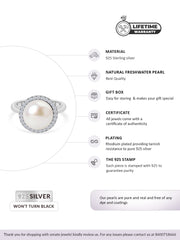 SINGLE PEARL 925 SILVER BIG RING