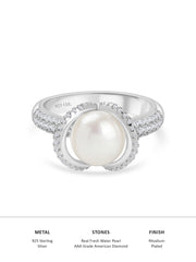 Real Pearl Ornate Statement Ring-4