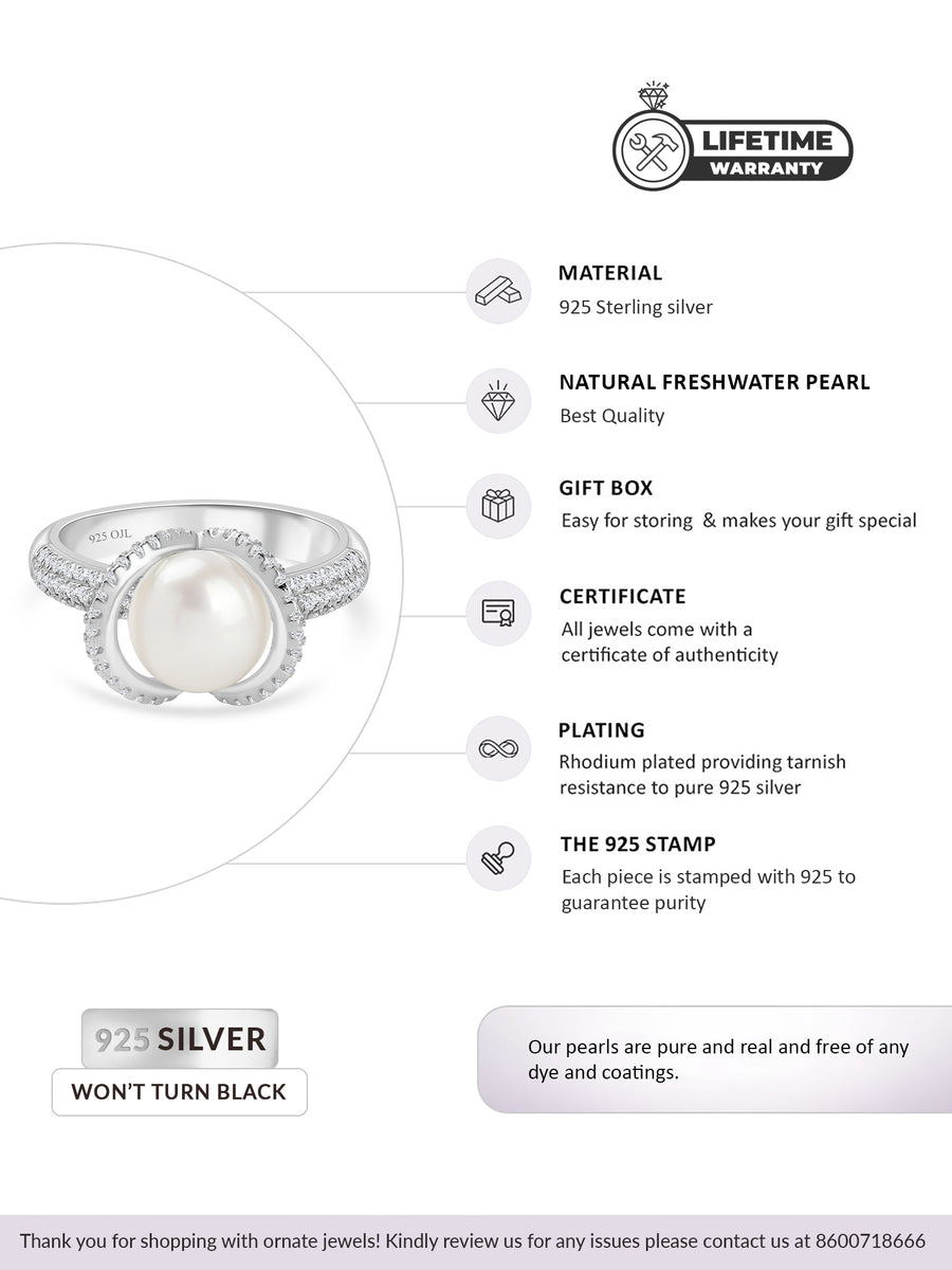 Real Pearl Ornate Statement Ring