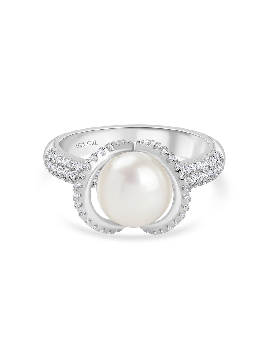 Real Pearl Ornate Statement Ring-1