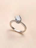 ORNATE  SOLITAIRE ENGAGEMENT RING IN 1 CARAT AMERICAN DIAMOND-7