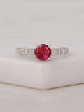 1.5 CARAT RED RUBY SOLITAIRE SILVER RING-8