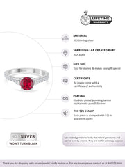 1.5 Carat Red Ruby Solitaire Silver Ring-6