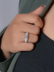 Sparkly 3 Carat Solitaire Band Ring-8