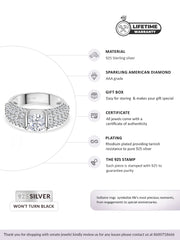 Sparkly 3 Carat Solitaire Band Ring-