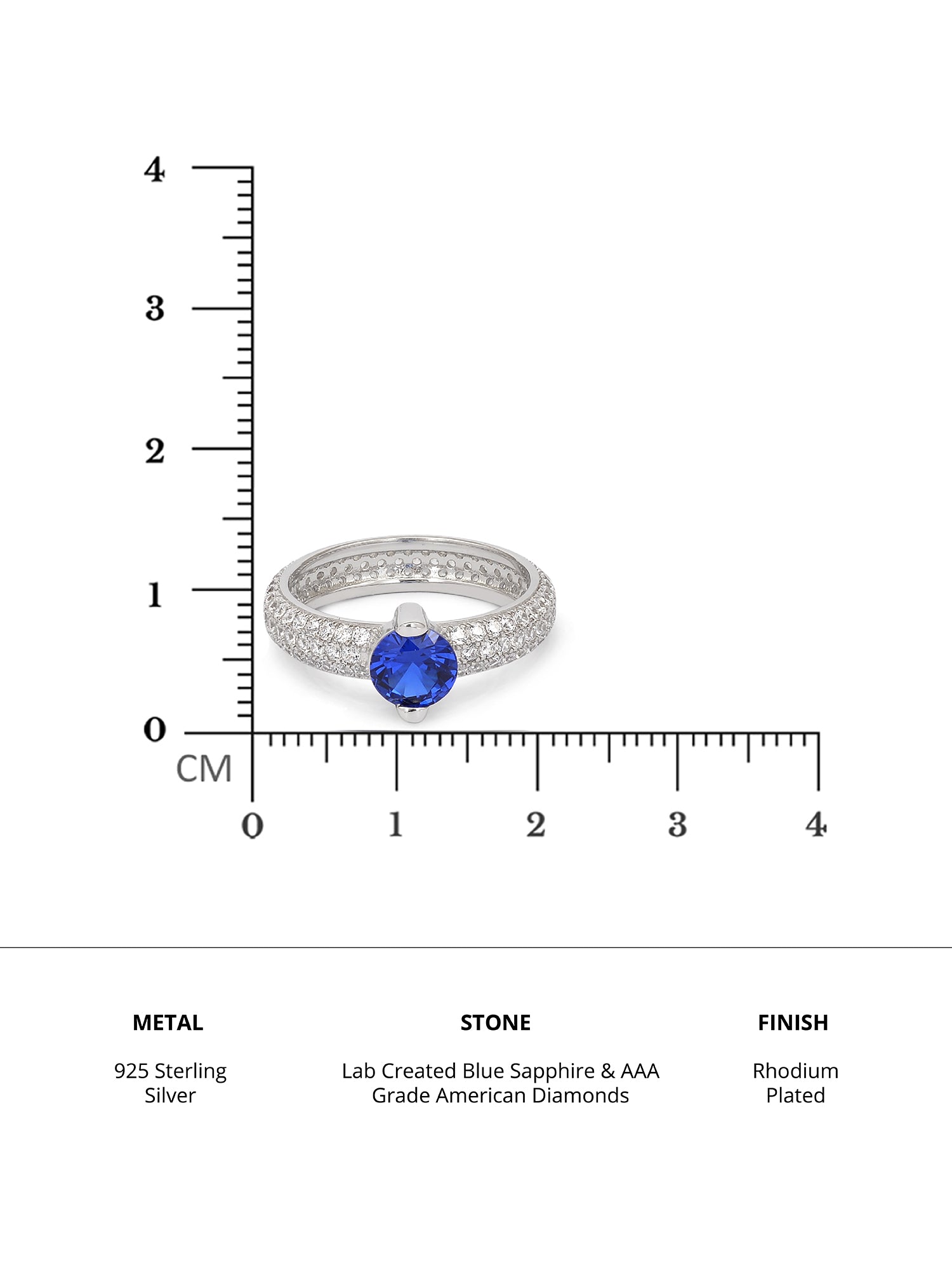1 Carat Ornate Blue Sapphire Solitaire Ring For Women-3
