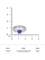 1 Carat Ornate Blue Sapphire Solitaire Ring For Women-3
