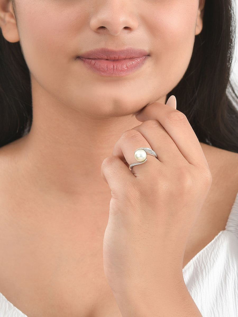 Ornate Grace Pearl Ring-1
