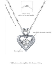 Rhythm Of Love Dancing Diamond Heart Pendant With Chain