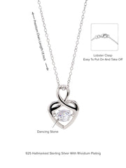 Heart Shaped Dancing Pendant In 925 Silver