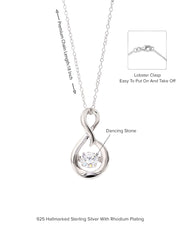 Silver Dancing 1 Carat American Diamond Infinite Pendant-2