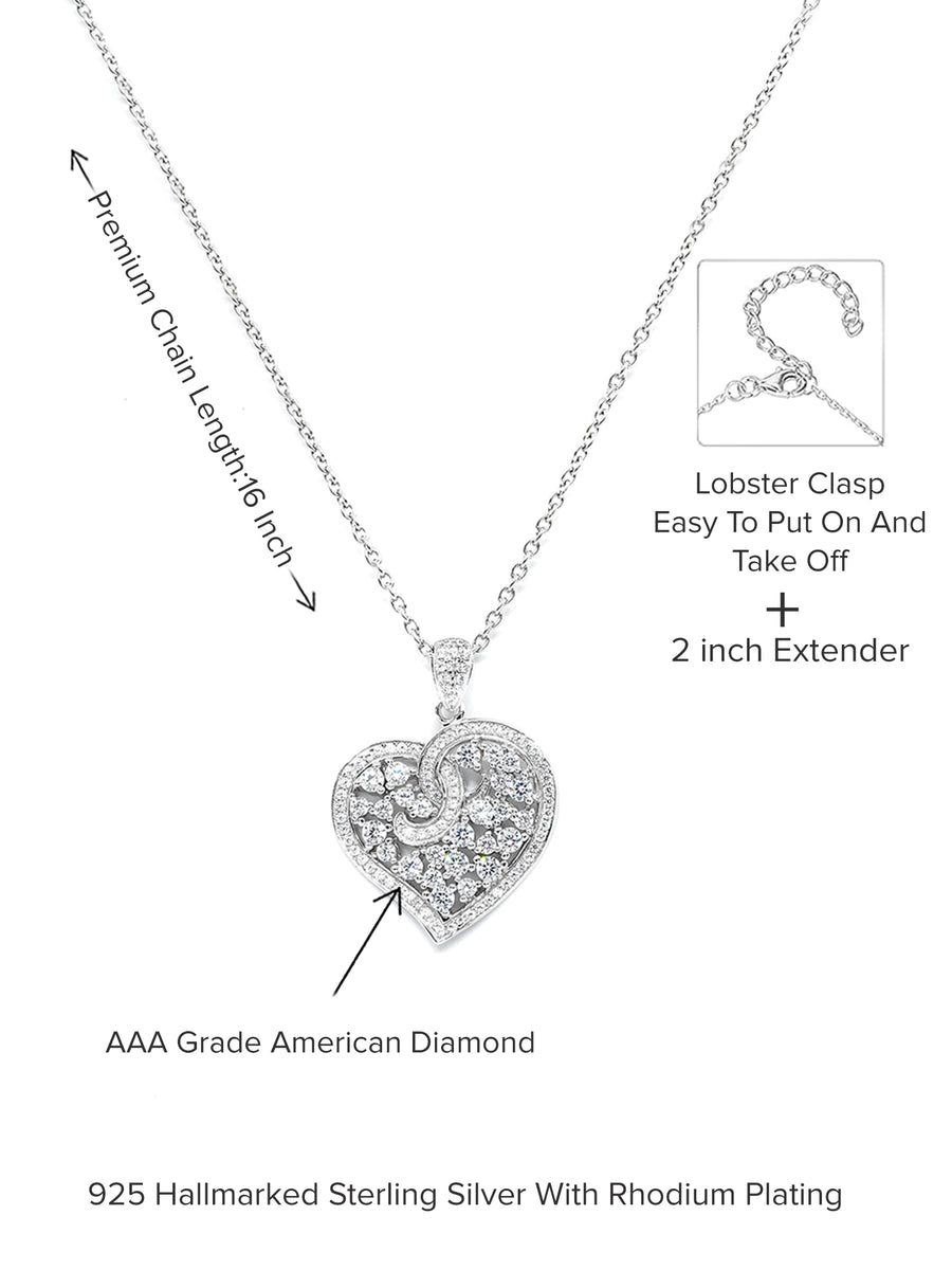 Romance Thy Heart Necklace In 925 Silver-2