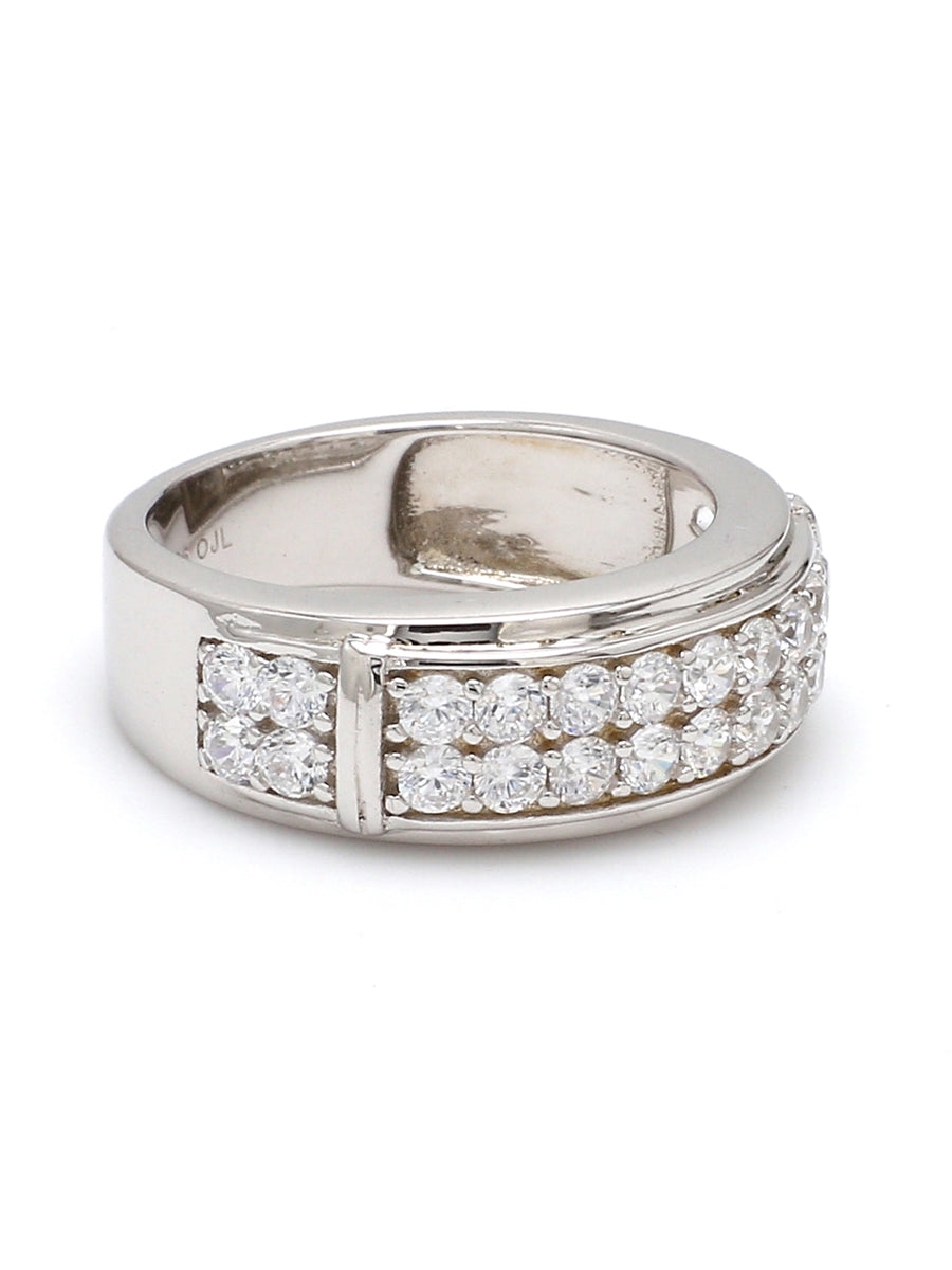 SILVER BAND RING IN AMERICAN DIAMOND-1