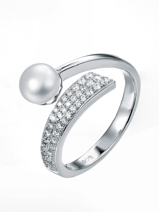 SINGLE PEARL RING IN 925 STERLING SILVER