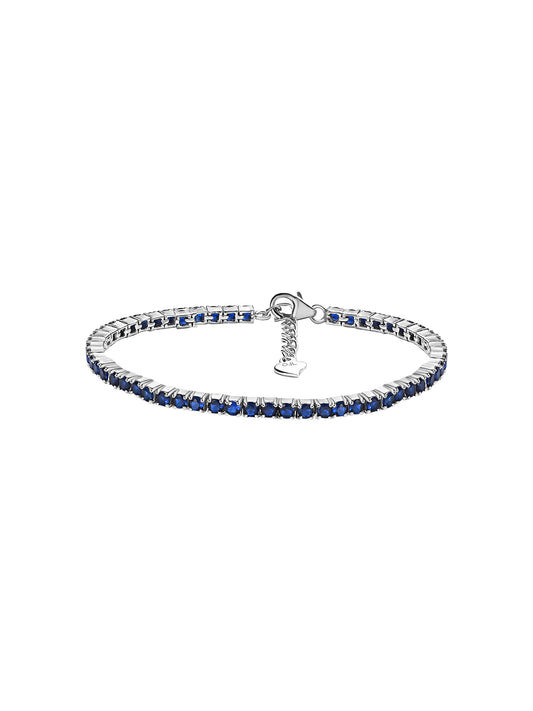 Blue Sapphire Tennis Bracelet Made With 925 Sterling Silver-3