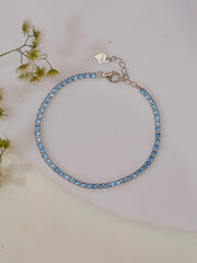 Blue Sapphire Tennis Bracelet For Women-1