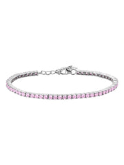 Pink Cubic Zirconia Tennis Bracelet For Women