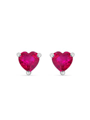 Ornate Jewels Ruby Heart Studs In 925 Silver-4