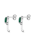 925 Silver Emerald J Hoop Earrings-3