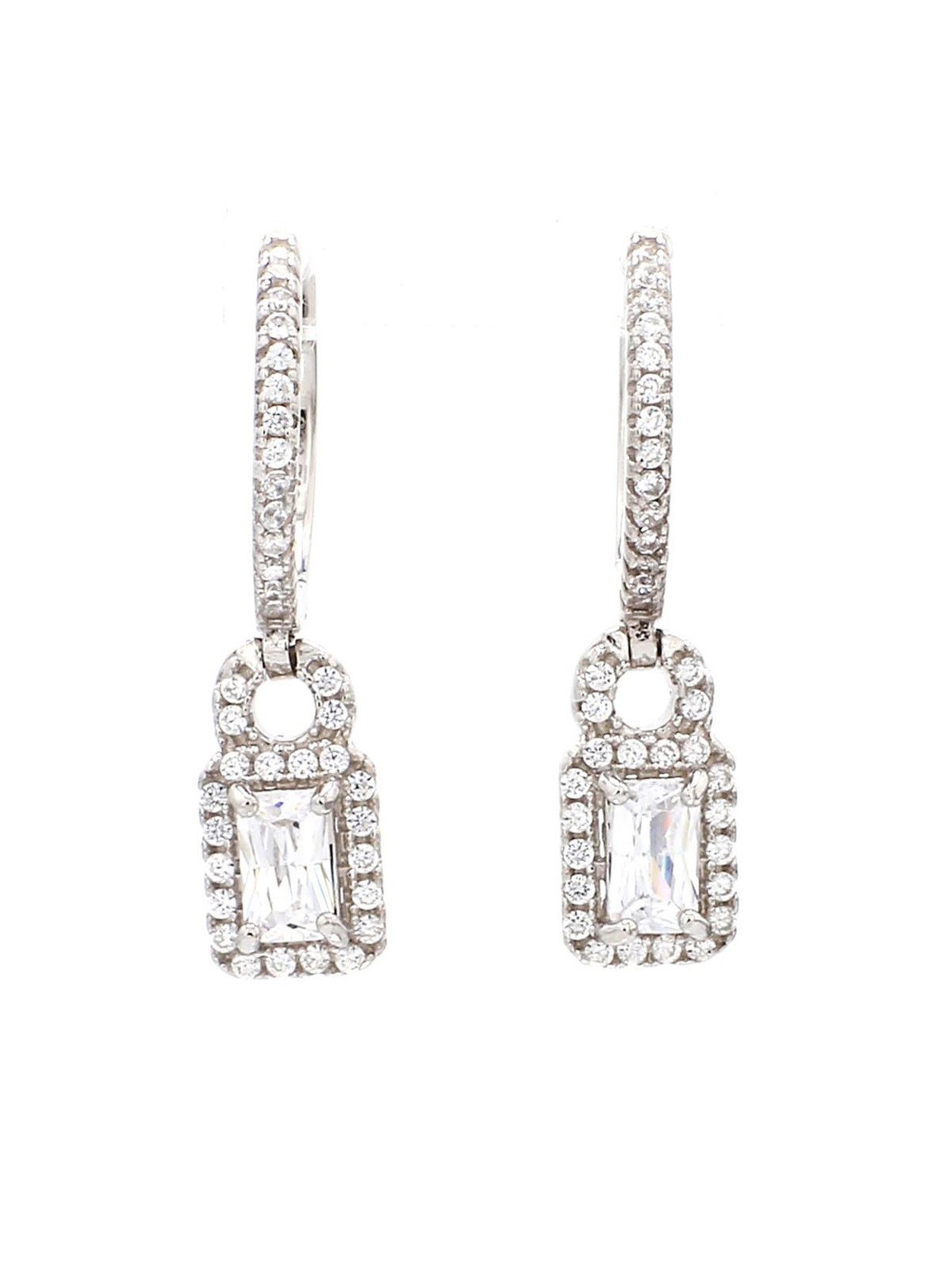 CARAT AMERICAN DIAMOND STERLING SILVER BALI HOOP EARRINGS