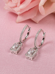 American Diamond Dangle Earrings in 925 Sterling Silver