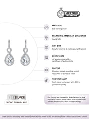 American Diamond Infinity Style Dangle Sterling Silver Earrings-Info