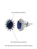 1.5 Carat Dressy Shimmering Blue Sapphire Studs In Silver