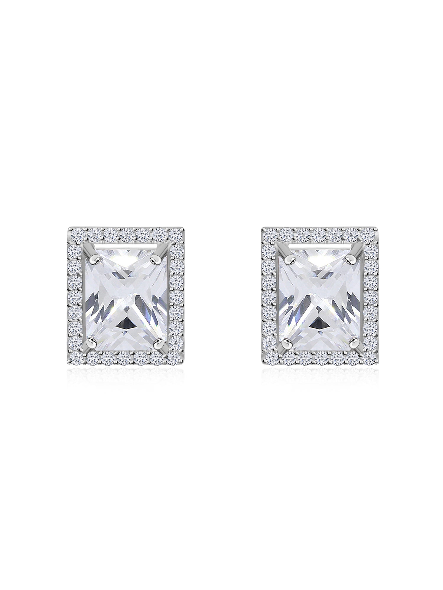 925 Silver American Diamond Statement Party Earrings For Women-1