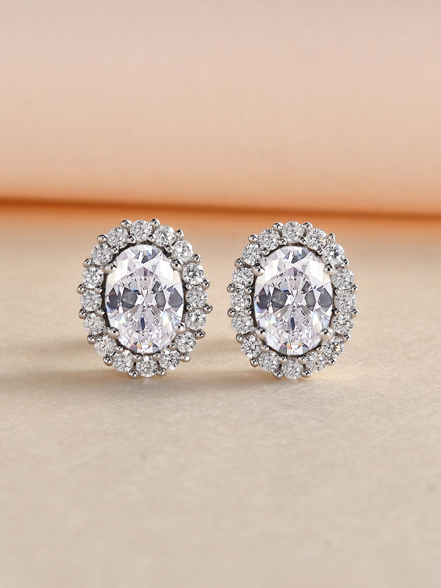 Classic 3 Carat American Diamond Earring Studs In 925 Sterling Silver