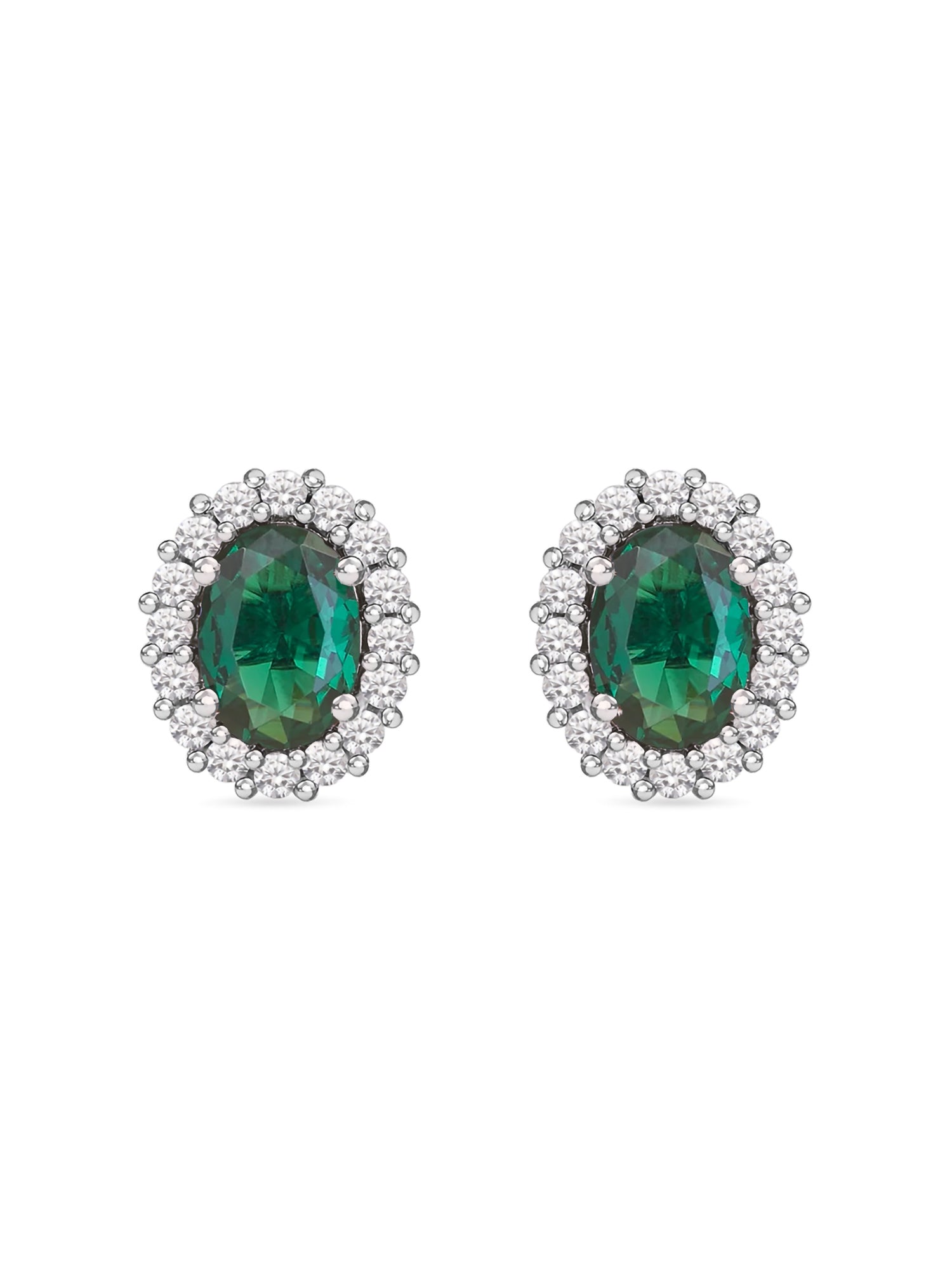 Classic Emerald Earring Studs In 925 Silver-2