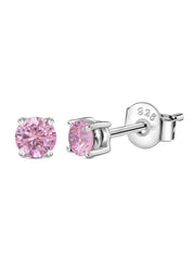 Half Carat Pink Studs For Women