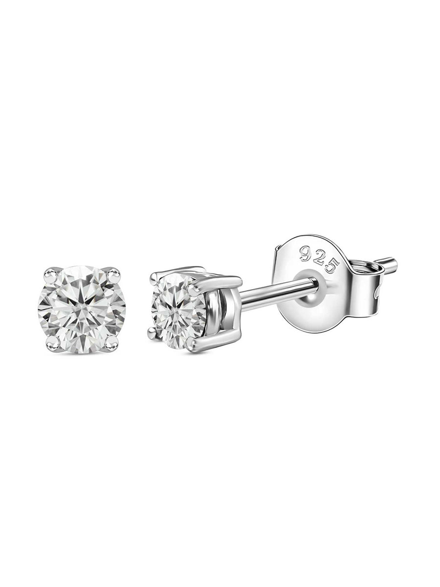 Set of 3 Solitaire Stud Earrings-3