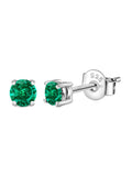 Half Carat Green Emerald Studs For Women-2